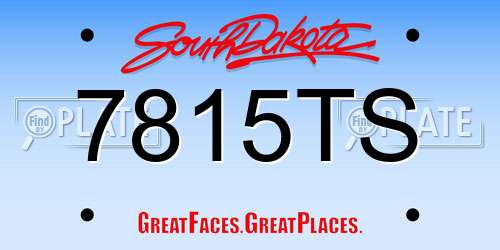 7815TS South Dakota License Plate