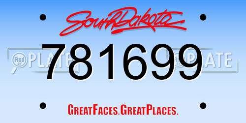 781699 South Dakota License Plate