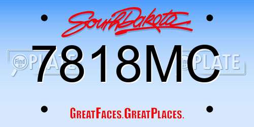 7818MC South Dakota License Plate