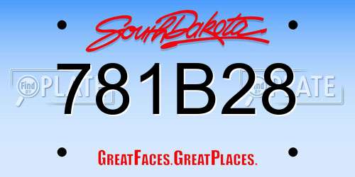 781B28 South Dakota License Plate