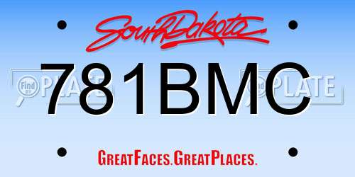 781BMC South Dakota License Plate