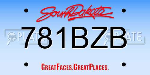 781BZB South Dakota License Plate
