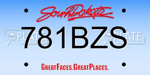 781BZS South Dakota License Plate