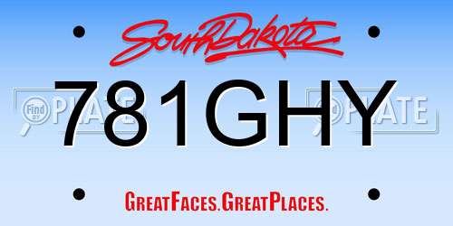 781GHY South Dakota License Plate