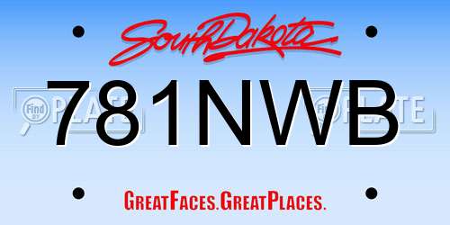781NWB South Dakota License Plate