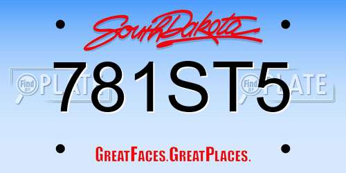 781ST5 South Dakota License Plate