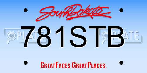 781STB South Dakota License Plate