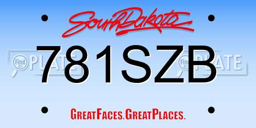 781SZB South Dakota License Plate