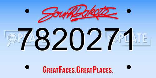 7820271 South Dakota License Plate