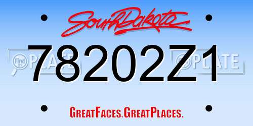 78202Z1 South Dakota License Plate