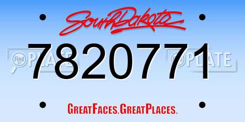 7820771 South Dakota License Plate