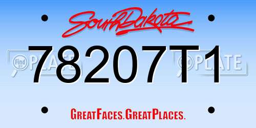 78207T1 South Dakota License Plate