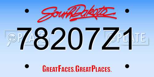 78207Z1 South Dakota License Plate