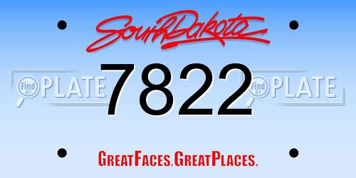 7822 South Dakota License Plate
