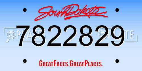7822829 South Dakota License Plate