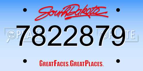 7822879 South Dakota License Plate