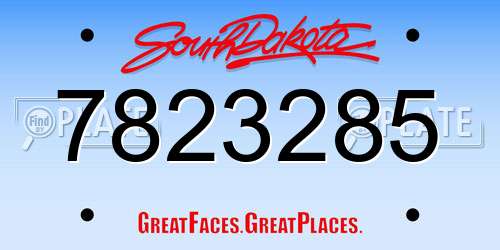 7823285 South Dakota License Plate