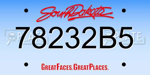 78232B5 South Dakota License Plate