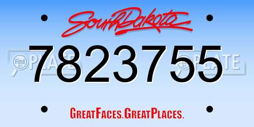 7823755 South Dakota License Plate