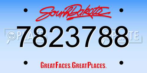 7823788 South Dakota License Plate