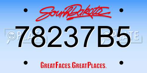 78237B5 South Dakota License Plate
