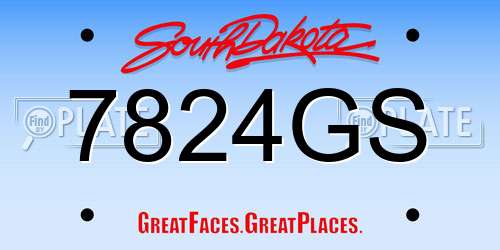 7824GS South Dakota License Plate