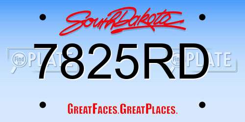 7825RD South Dakota License Plate