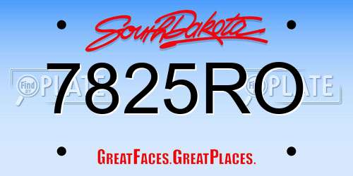 7825RO South Dakota License Plate