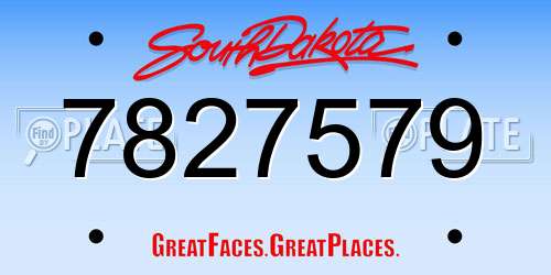 7827579 South Dakota License Plate