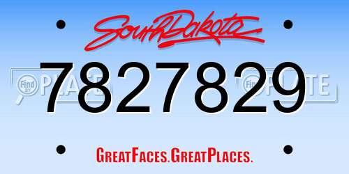 7827829 South Dakota License Plate