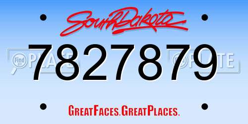 7827879 South Dakota License Plate