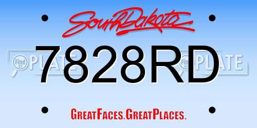 7828RD South Dakota License Plate