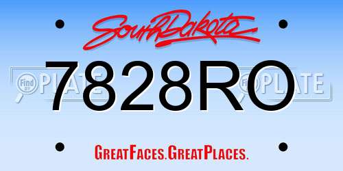 7828RO South Dakota License Plate