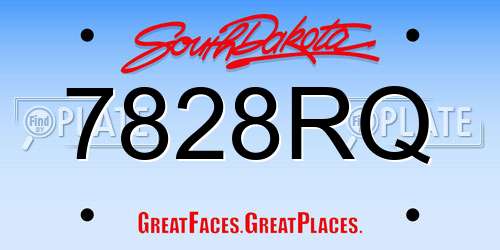 7828RQ South Dakota License Plate