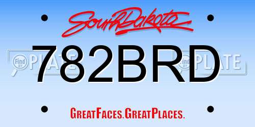 782BRD South Dakota License Plate