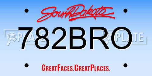 782BRO South Dakota License Plate