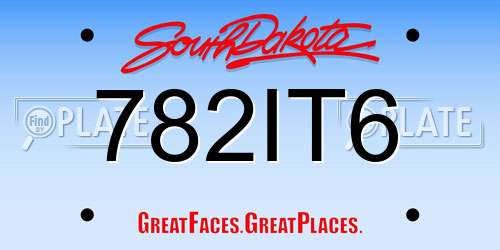 782IT6 South Dakota License Plate