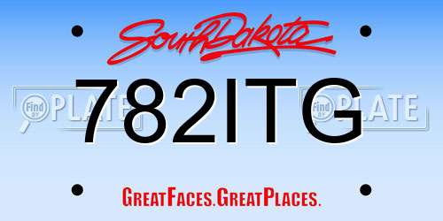 782ITG South Dakota License Plate