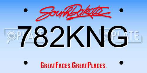 782KNG South Dakota License Plate