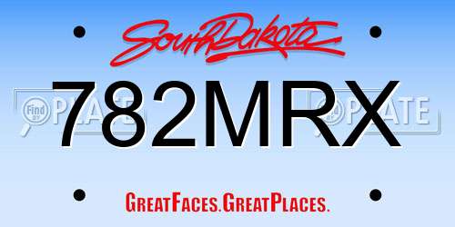 782MRX South Dakota License Plate