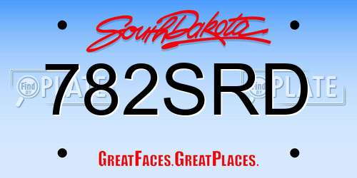 782SRD South Dakota License Plate