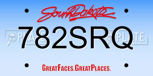 782SRQ South Dakota License Plate