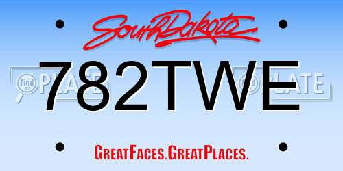 782TWE South Dakota License Plate