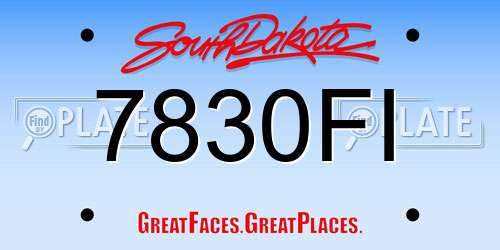7830FI South Dakota License Plate