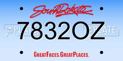 7832OZ South Dakota License Plate