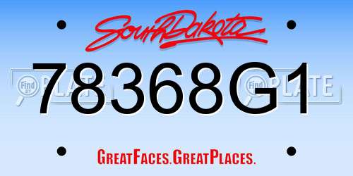 78368G1 South Dakota License Plate