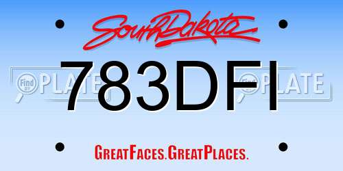 783DFI South Dakota License Plate