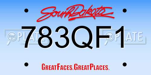 783QF1 South Dakota License Plate