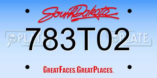 783T02 South Dakota License Plate