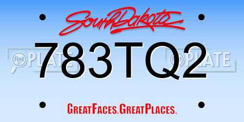 783TQ2 South Dakota License Plate